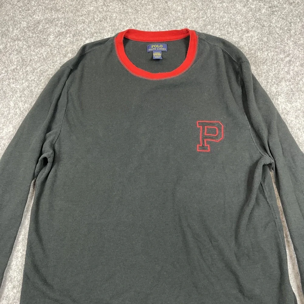 Polo Ralph Lauren Waffle‎ Knit Shirt Mens 2XL Black Soft Loungewear Casual